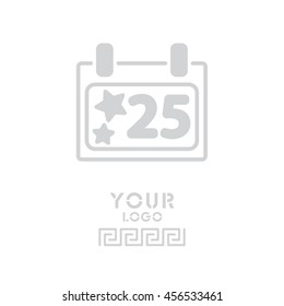 Web line icon. Calendar, Christmas (December 25th)