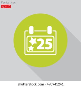 Web line icon. Calendar, Christmas (December 25th)