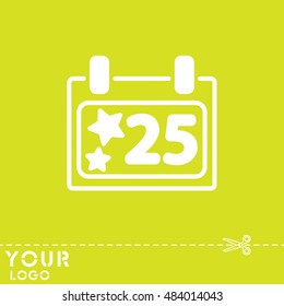 Web line icon. Calendar, Christmas (December 25th)