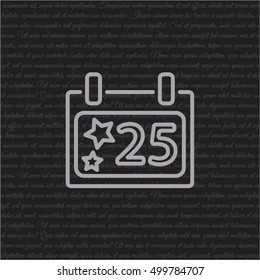 Web line icon. Calendar, Christmas (December 25th)
