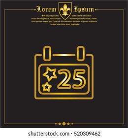 Web line icon. Calendar, Christmas (December 25th)