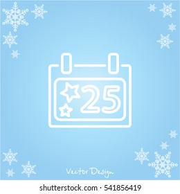 Web line icon. Calendar, Christmas (December 25th)