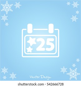 Web line icon. Calendar, Christmas (December 25th)