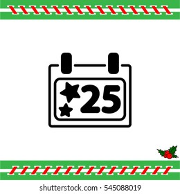 Web line icon. Calendar, Christmas (December 25th)