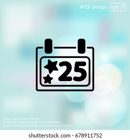 Web line icon. Calendar, Christmas (December 25th)