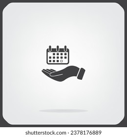 Icono de línea Web. Calendario en mano
