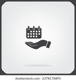 Icono de línea Web. Calendario en mano