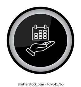 Web line icon. Calendar in hand