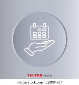 Web line icon. Calendar in hand