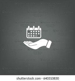 Web line icon. Calendar in hand