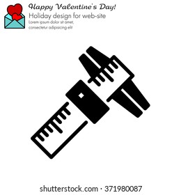 Web line icon. Caliper