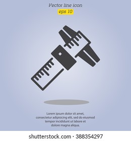 Web line icon. Caliper