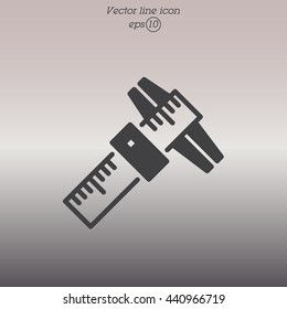 Web line icon. Caliper