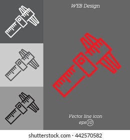 Web line icon. Caliper