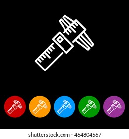 Web line icon. Caliper