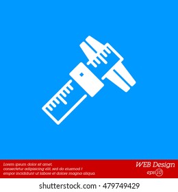 Web line icon. Caliper