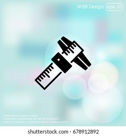 Web line icon. Caliper