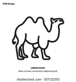 Web line icon - Camel; wild animals