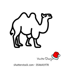 Web line icon. Camel; wild animals