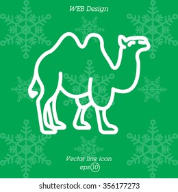 Web line icon. Camel; wild animals