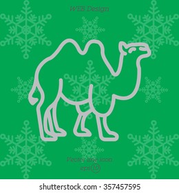 Web line icon. Camel; wild animals