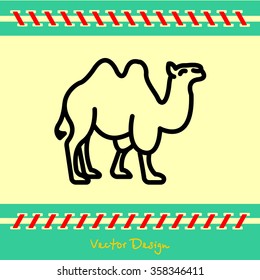 Web line icon. Camel; wild animals
