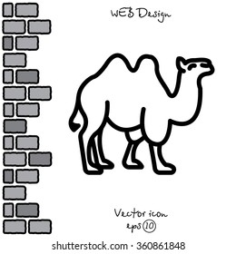 Web line icon. Camel; wild animals