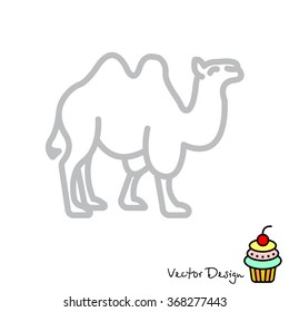 Web line icon. Camel; wild animals