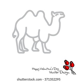 Web line icon. Camel; wild animals