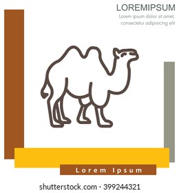 Web line icon. Camel; wild animals