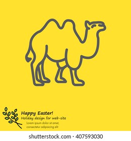 Web line icon. Camel; wild animals