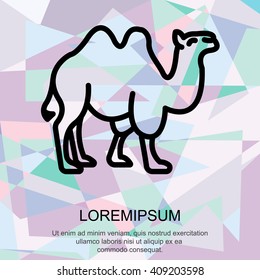 Web line icon. Camel; wild animals