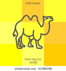 Web line icon. Camel; wild animals