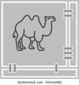 Web line icon. Camel; wild animals