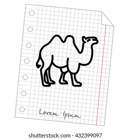 Web line icon. Camel; wild animals