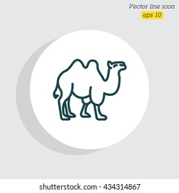 Web line icon. Camel; wild animals
