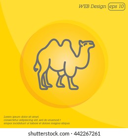Web line icon. Camel; wild animals