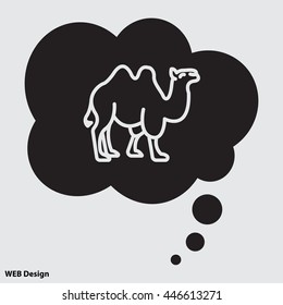Web line icon. Camel; wild animals