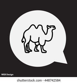 Web line icon. Camel; wild animals