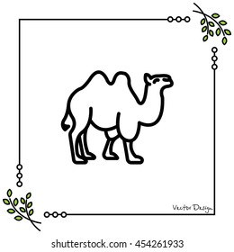 Web line icon. Camel; wild animals