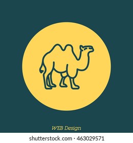 Web line icon. Camel; wild animals