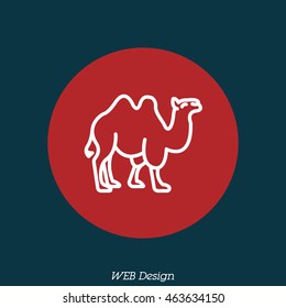 Web line icon. Camel; wild animals