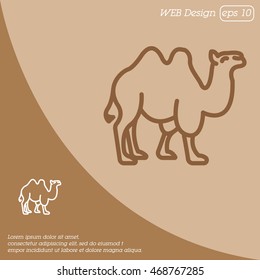 Web line icon. Camel; wild animals