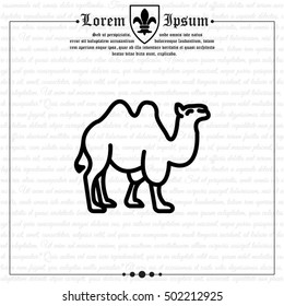 Web line icon. Camel; wild animals