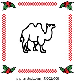 Web line icon. Camel; wild animals