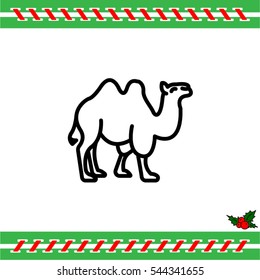 Web line icon. Camel; wild animals