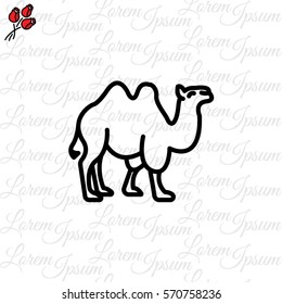 Web line icon. Camel; wild animals