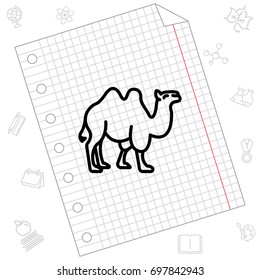 Web line icon. Camel; wild animals