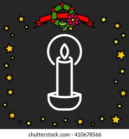Web line icon. Candle