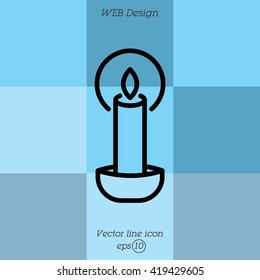 Web line icon. Candle